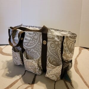 Thirty-One Beige and Brown Patterned Baby Bag